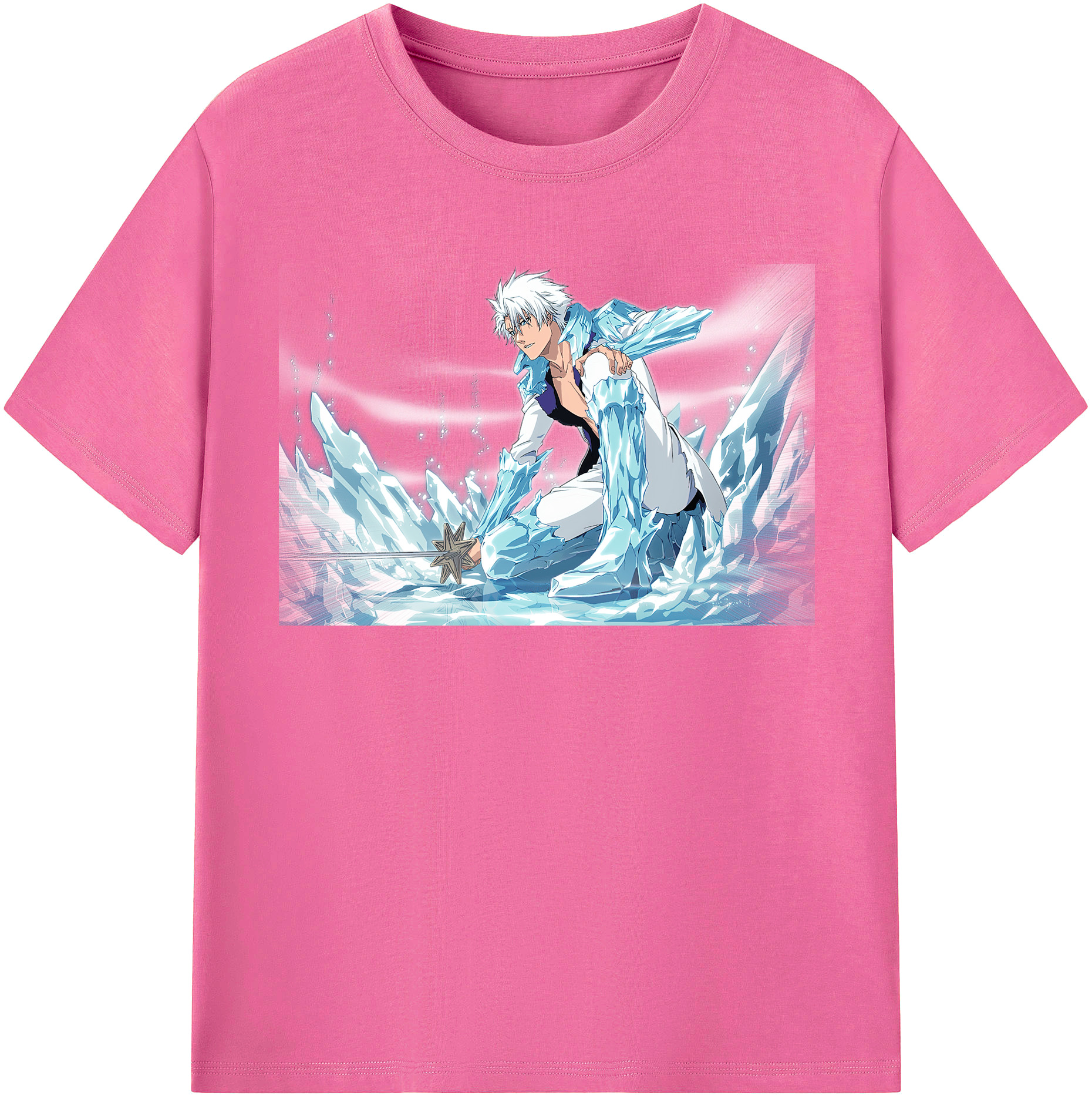 （画像用） ブリーチ 日番谷冬獅郎（ひつがや とうしろう） BLEACH Hitsugaya Toushirou レディースカジュアルプリントTシャツ（綿100％）